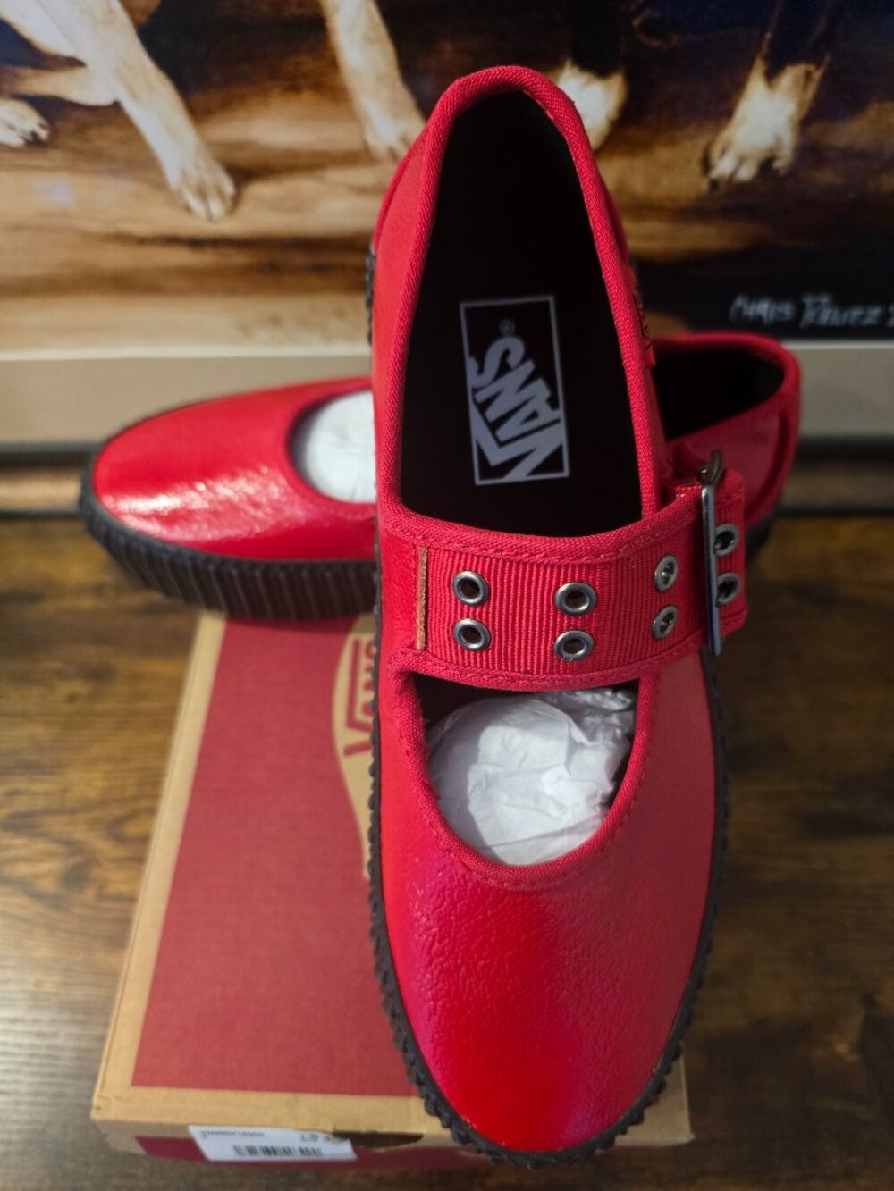 Vans Grunge Spirit Mary Jane Creeper Shoes Sneakers VN000V16IZQ RED Women's 6.5